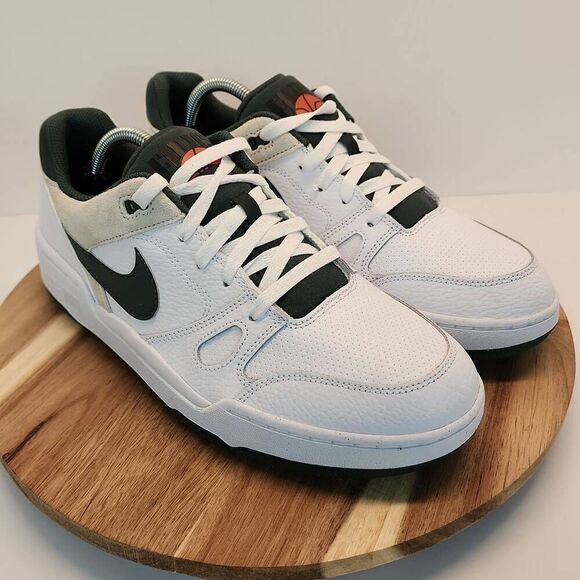 NIKE FULL FORCE LOW CASUAL SNEAKERS MENS SIZE 10 WHITE / DARK GREEN - Picture 4 of 12